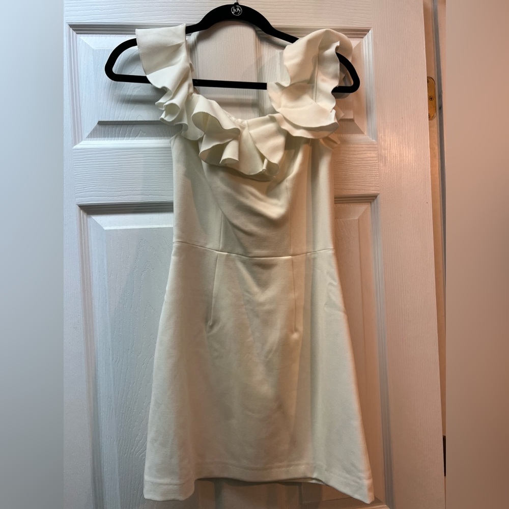 French Connection white frill dress